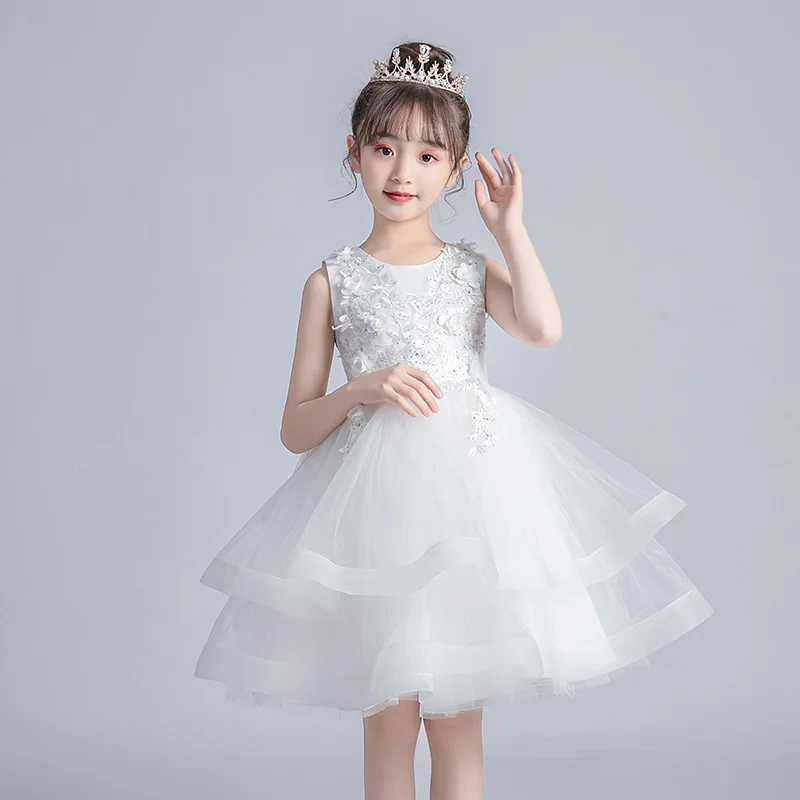 2025 new summer puffy wedding dress, mesh princess dress, Christmas girls' performance dress, suitable for birthday parties