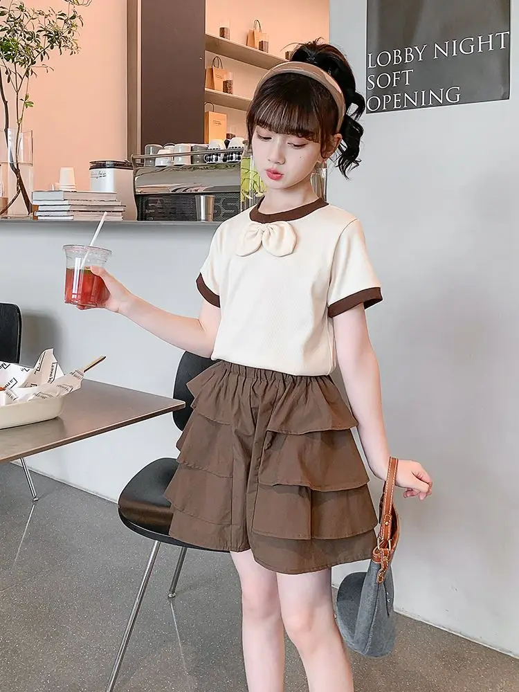 

Kids Clothes Set Children Children's Summer Suit Girly 2025 Girl Sets From 10 12 Years Old Outdoor Child Girls Teenagers T-shirt