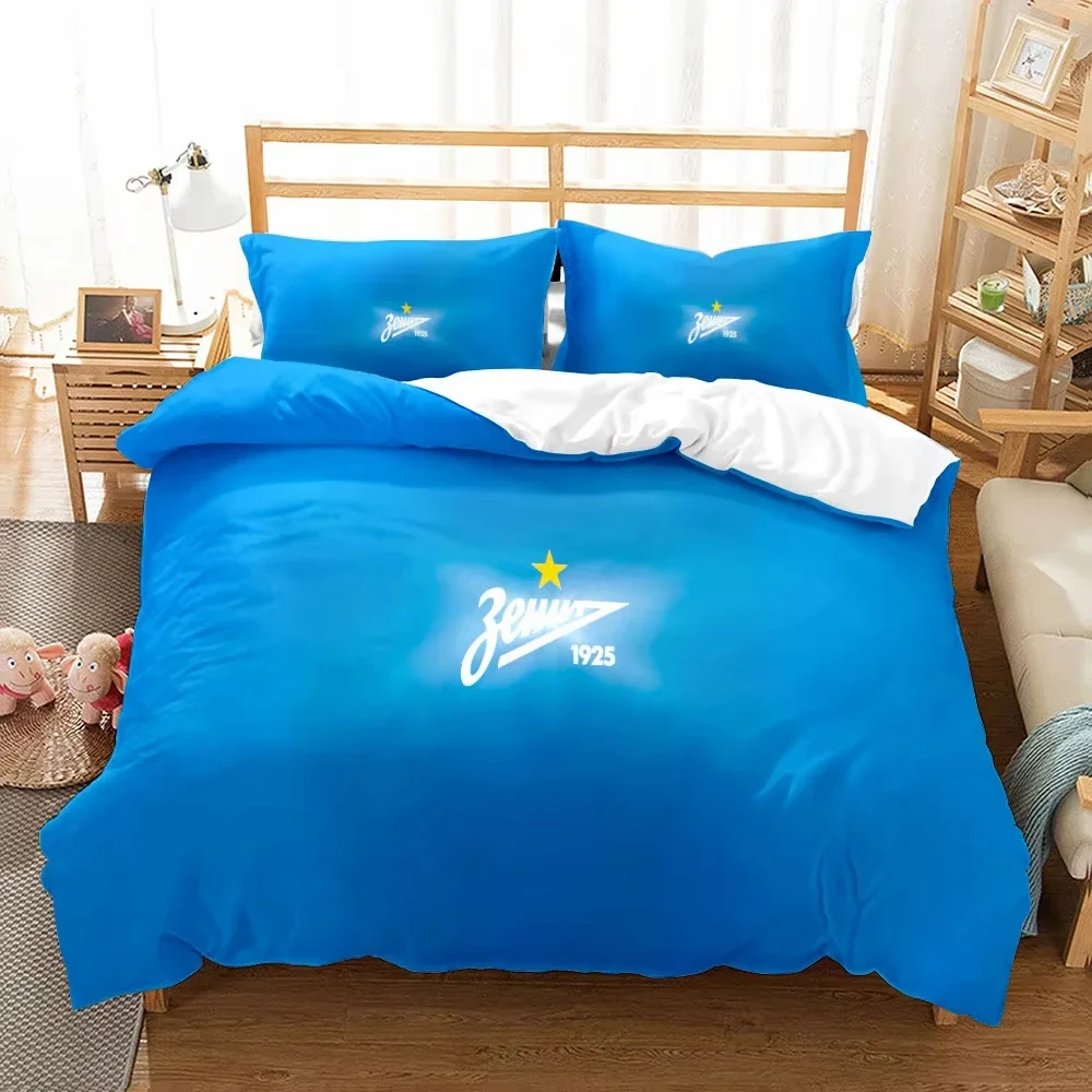 

Football FC Zenit Saint Petersburg Bedding Set Boys Girls Twin Queen Size Duvet Cover Pillowcase Bed Kids Adult Home Textiles