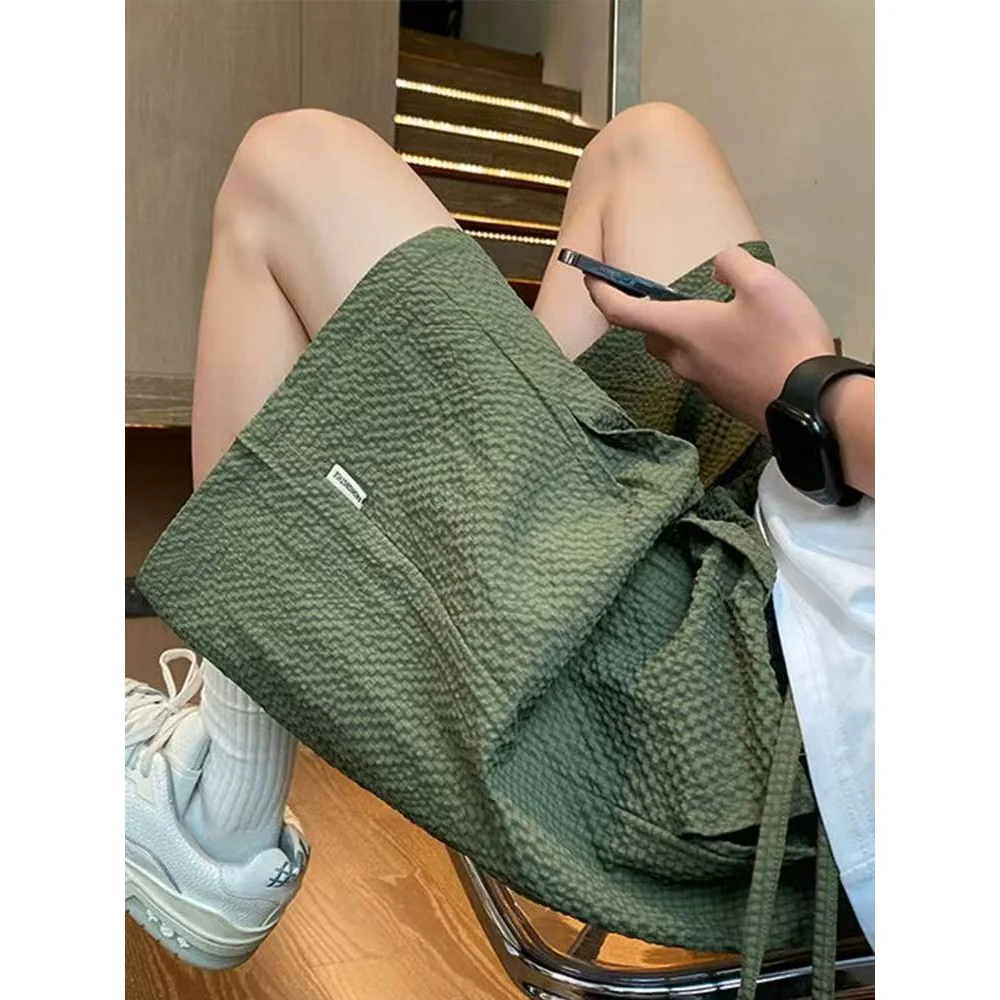 

Ice Silk Thin Short Pants Men's Summer Trendy Brand American Quick Dry Casual Five-Part Loose plus Size Pants Trend