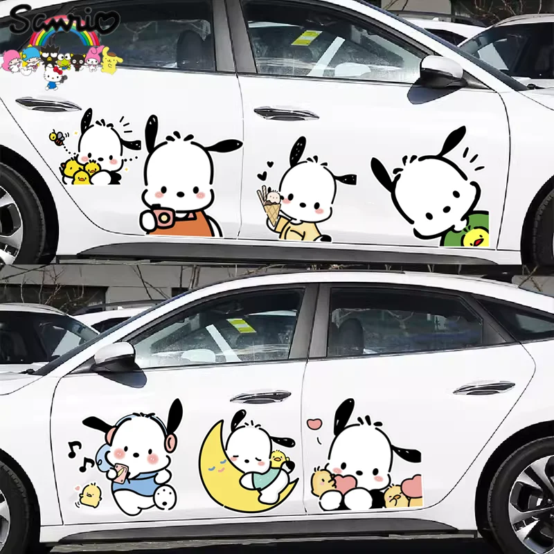 Sanrio Cartoon Car Sticker Kawaii Pachacco Series Sticker Anime Waterproof Motorcycle Decoration Children\'s Toy Birthday Gift