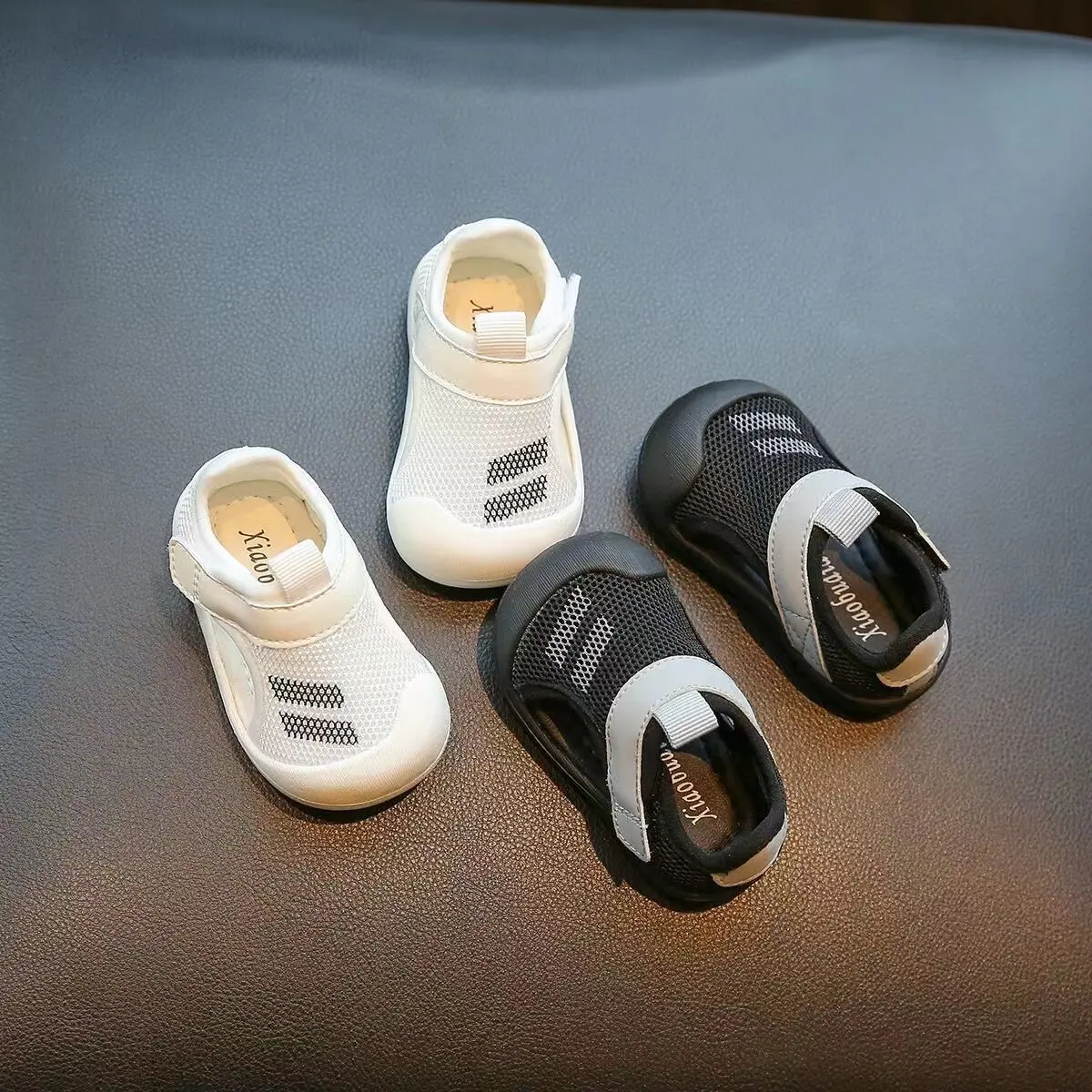 2026 Newborn Baby Classic Sneakers Stripes Baby Casual Shoe Anti-slip Hollow Out Walking Shoes Boys Girls Toddlers Shoes JY05301