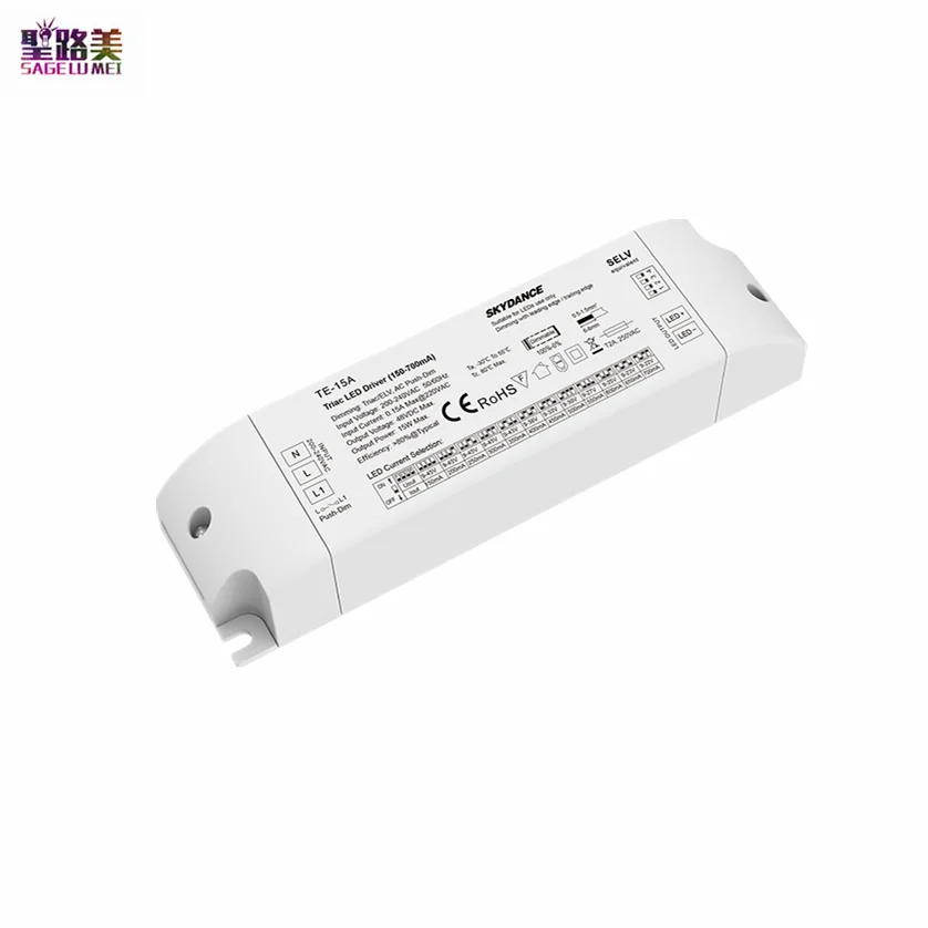 AC220V إلى 10-45VDC 15 واط 150MA-700MA التيرستورات مشغل ليد قابل للتعتيم تيار مستمر DIP التبديل محول للضوء النازل