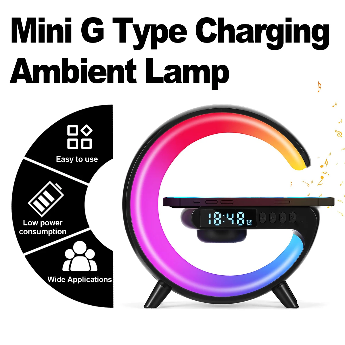 

Wireless Charging Night Light Mini G Small Bluetooth Speaker With Alarm Clock Rgb Table Lamp 13 Cellphone Ambient Fast Safe Desk