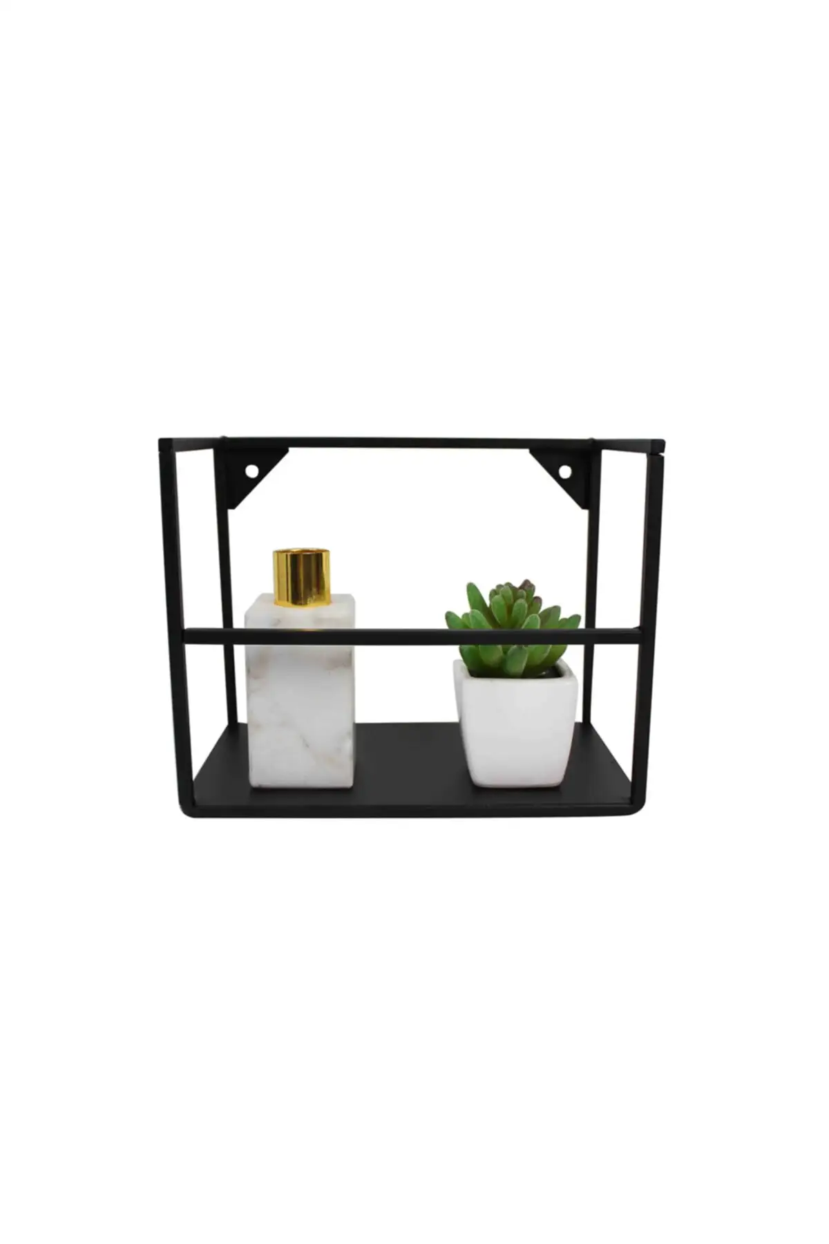 Nordic 2 Pcs Metal Decorative Wall Shelf Model Black Perfect Design Sturdy Elegant Modern Art for Those Who Want to be Different