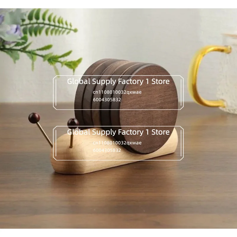 Creative Snail Wooden Coaster Heat Insulation Mat Decorative Ornament Pot Bowl Cup Holder Tabletop Home Decor