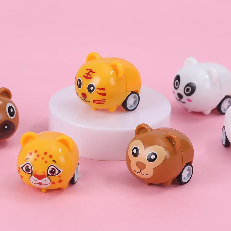 12szt Cute Animal Pull Back Car Kids Birthday Party Favor Toys Baby Shower Guest Gift Souvenir Boys Girl Giveaway Pinata Fillers