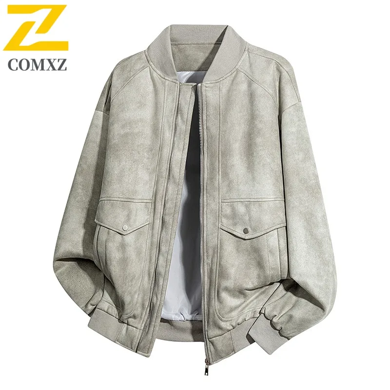 

COMXZ Outdoor Cycling Casual Mens Leather Jacket 2025 New Comfortable Coat American Style Lightweight Windproof Autumn Coats