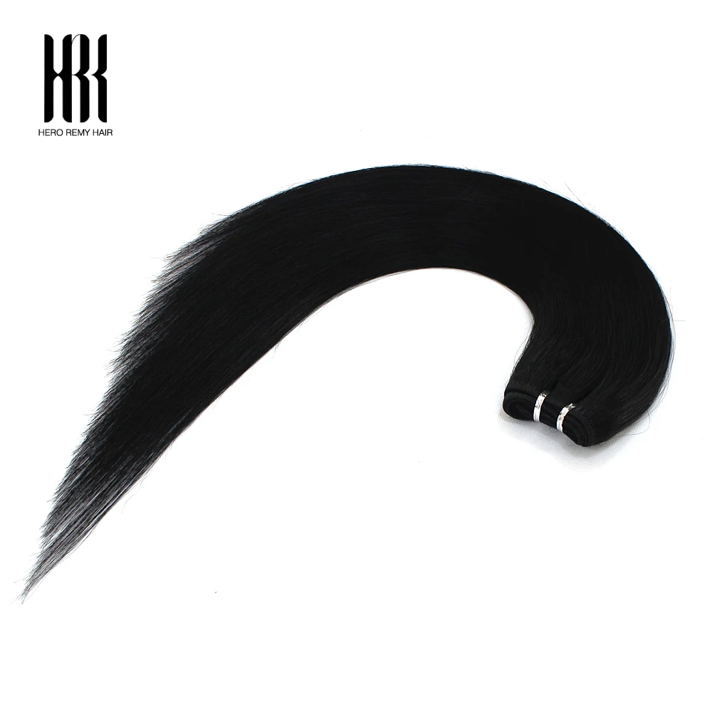 بطل ريمي الشعر 100% حزم شعر ريمي بشري طبيعي حقيقي خياطة في ملحقات لحمة البرازيلي اللون الأسود للنساء 50 جرام 16-22 بوصة