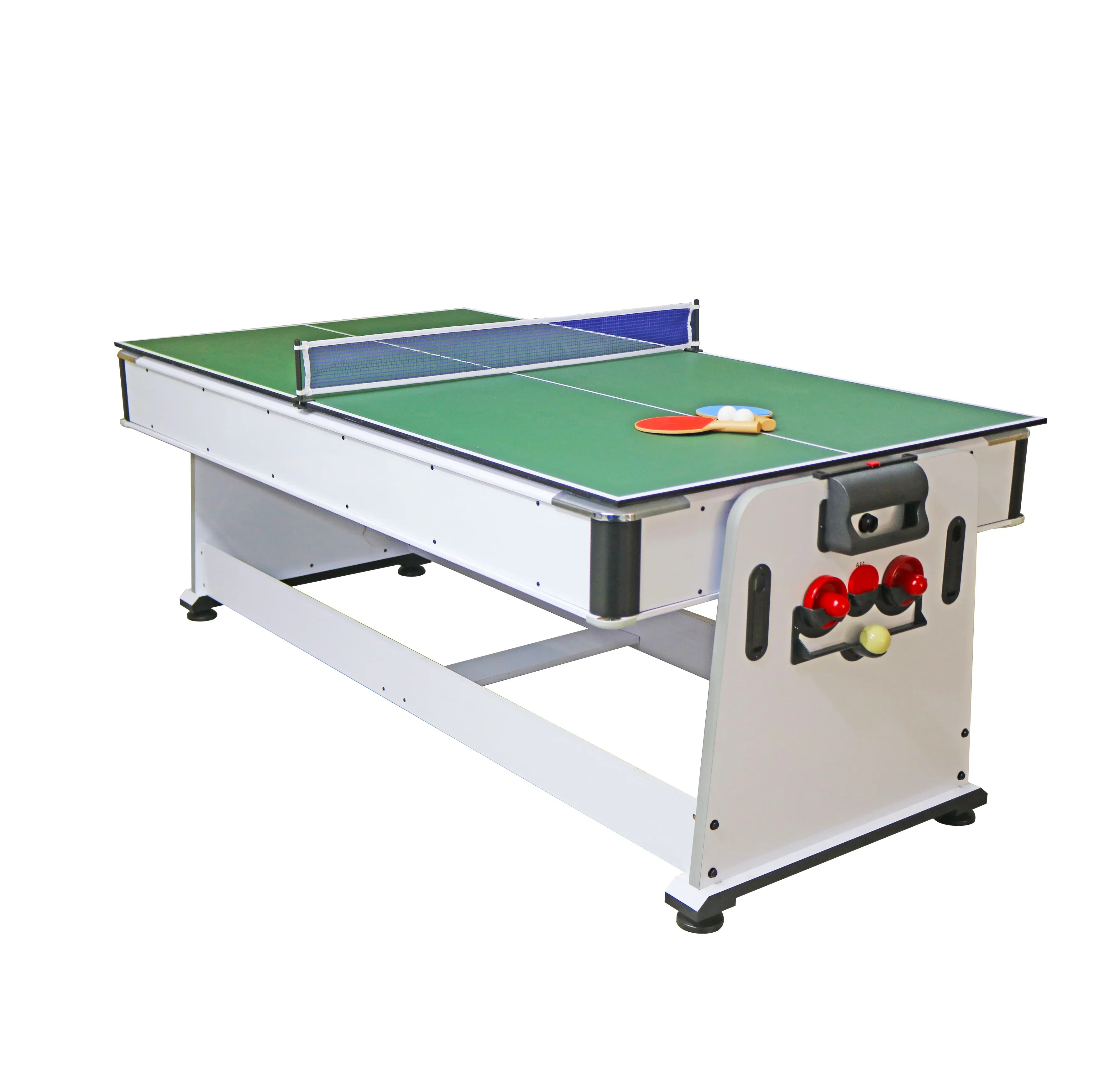 Multi-function Flip Game Table 7ft 4-in-1 Air Hockey Table & Billiards Indoor Games Auto Ball Return