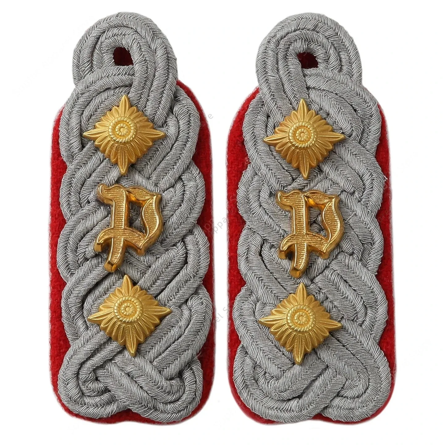 Épaulettes en lingots d'officier militaire allemand, insignes de grade dorée, épaulettes de Style WW2 de la seconde guerre mondiale pour la reconstitution uniforme, accessoire Cos