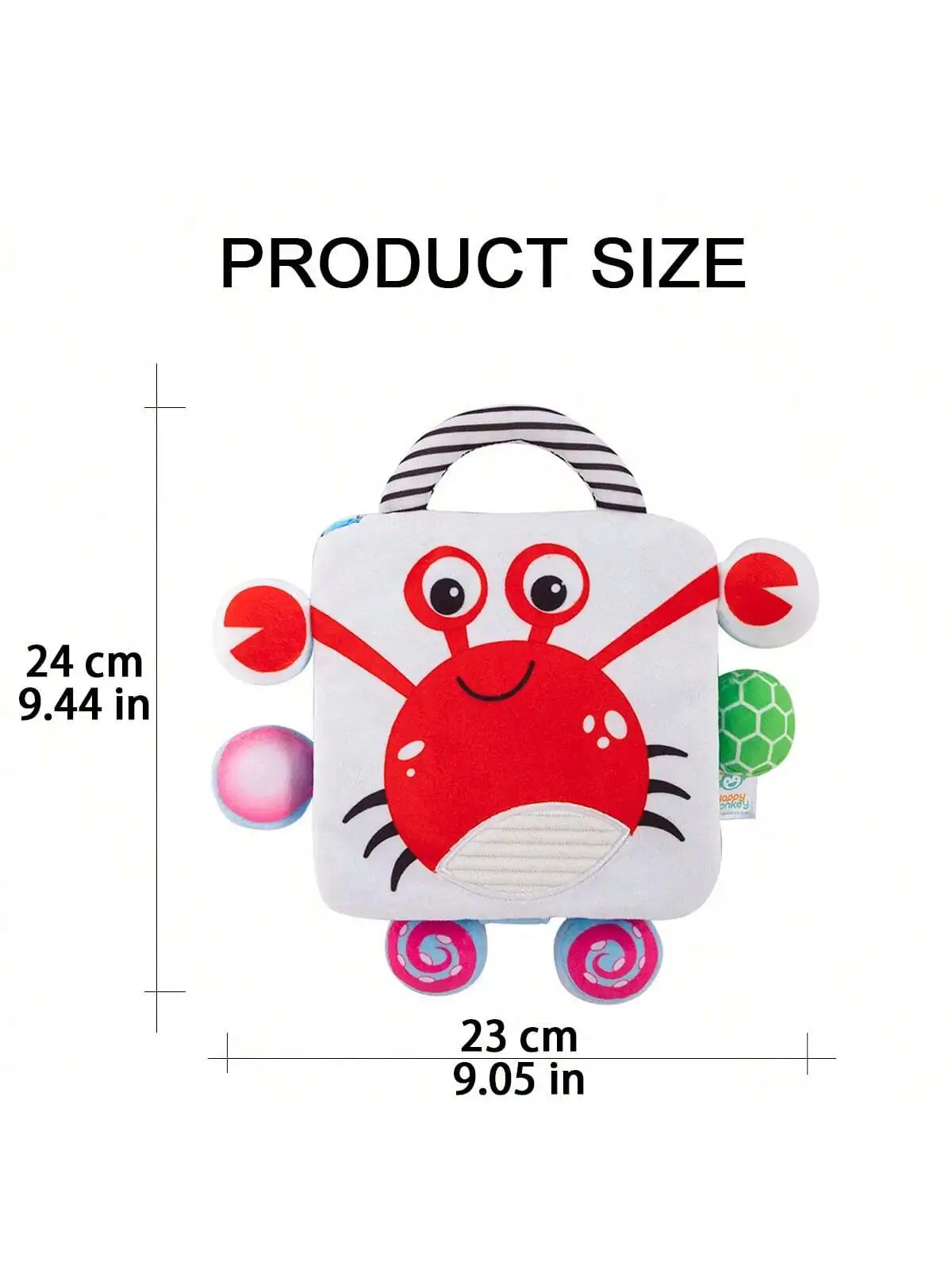 لعبة ألغاز للتعليم المبكر للطفل ، أفخم ملون ، قماش ناعم ، حزام فني مع جرس حيوان معلق محمول ، كتاب قماشي لطيف #6