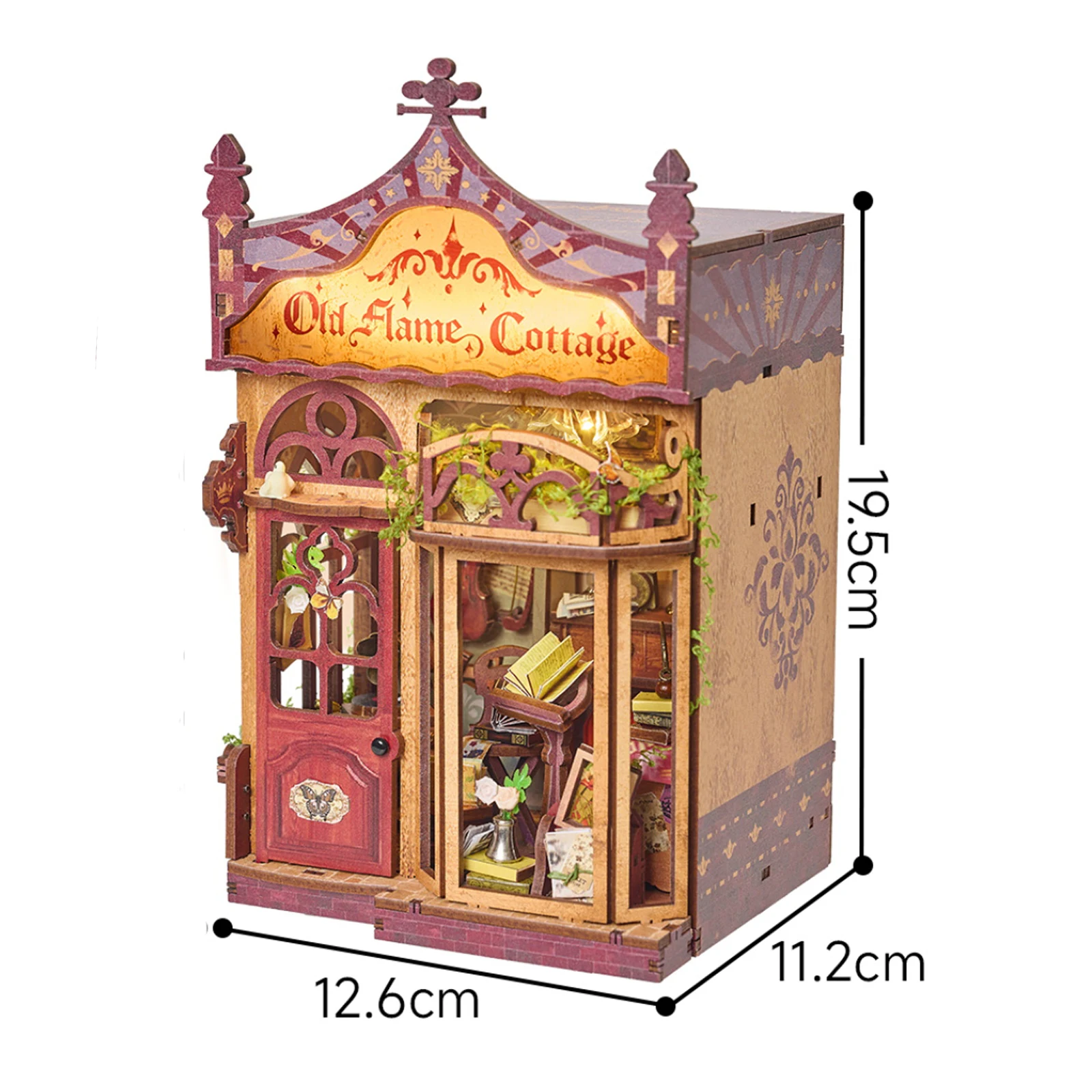 DIY 木製ミニチュアモデルキットオールドフレームコテージドールハウス 3D パズルドールハウス家具ライト付き友人の誕生日プレゼント用