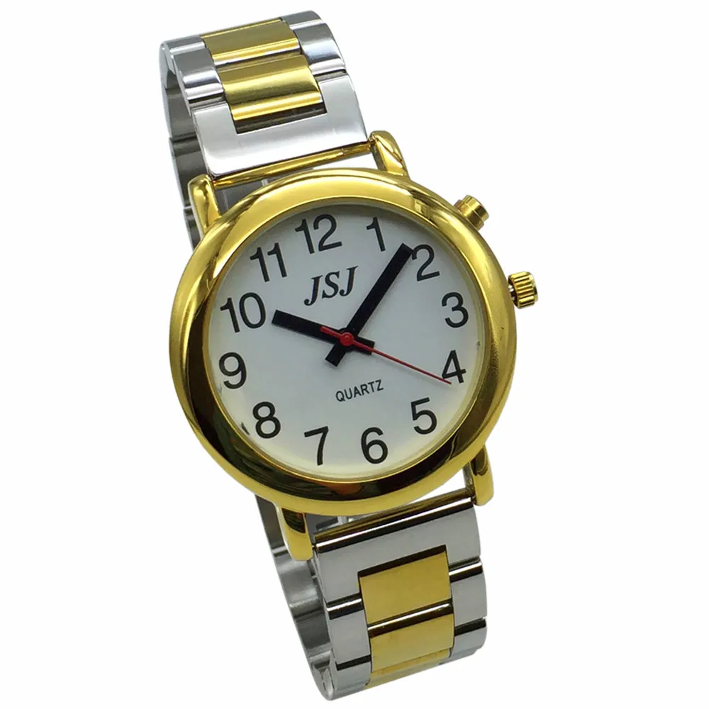 French Talking Watch with Alarm, Speaking Date and Time, White Dial TAF-50