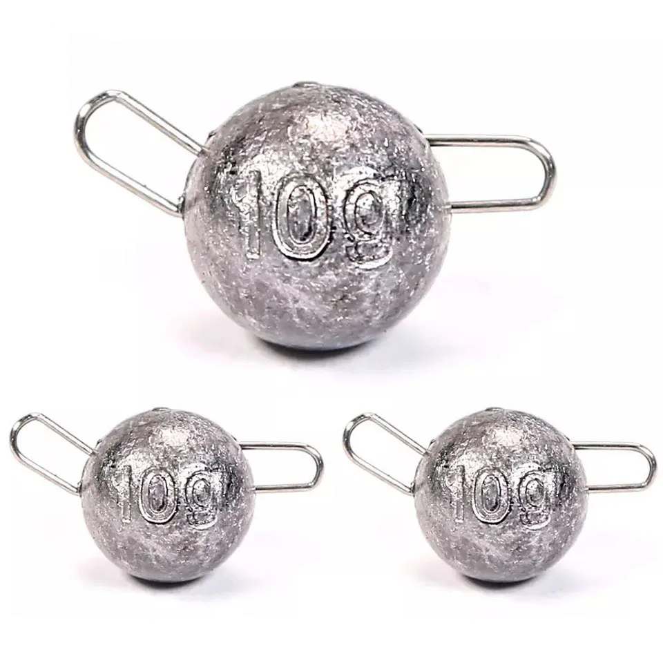 

Round Ball Sinkers Fishing Weights, Bullet Weight with Swivel, Fishing Tackle Accessories, 3G-28G, 5Pcs per Lot