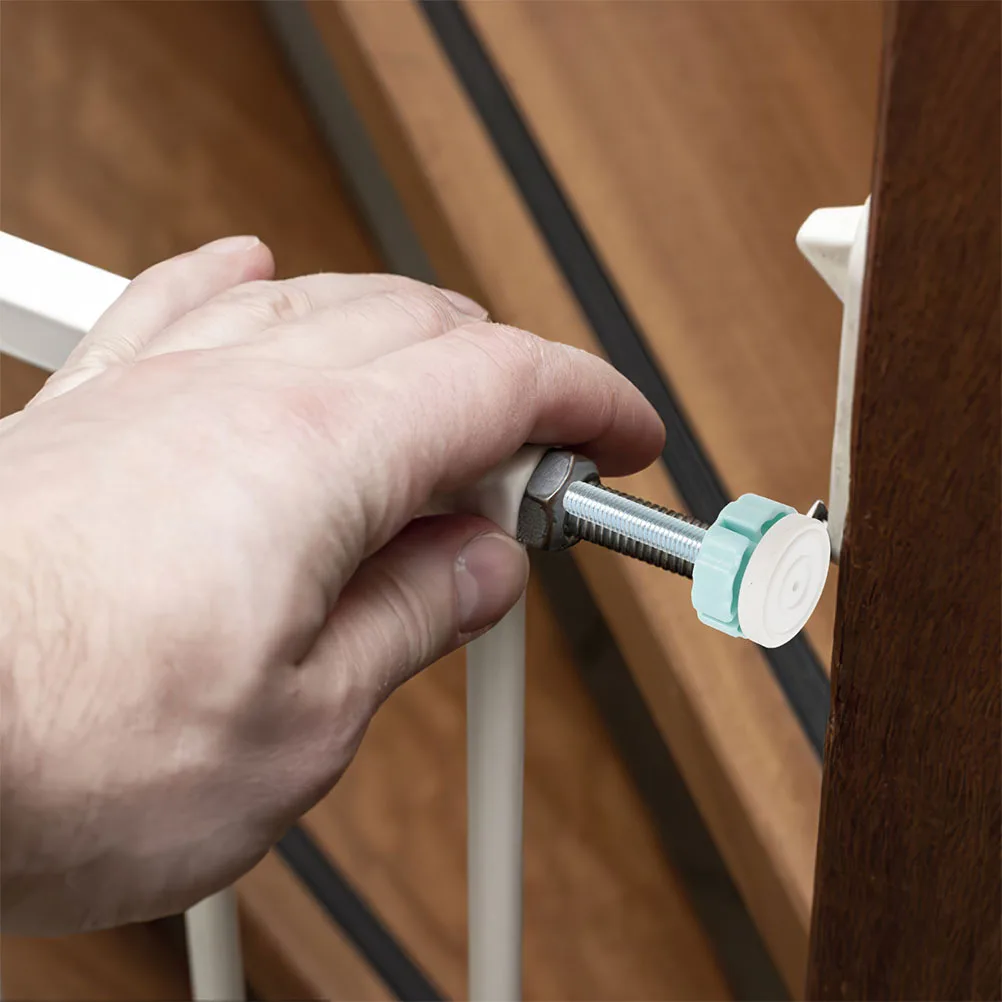 Recinzione barriera per animali domestici da 8 pezzi per cancello di sicurezza per bambini Kit hardware per aste mandrino di ricambio per uso interno in acciaio regolabile in PVC