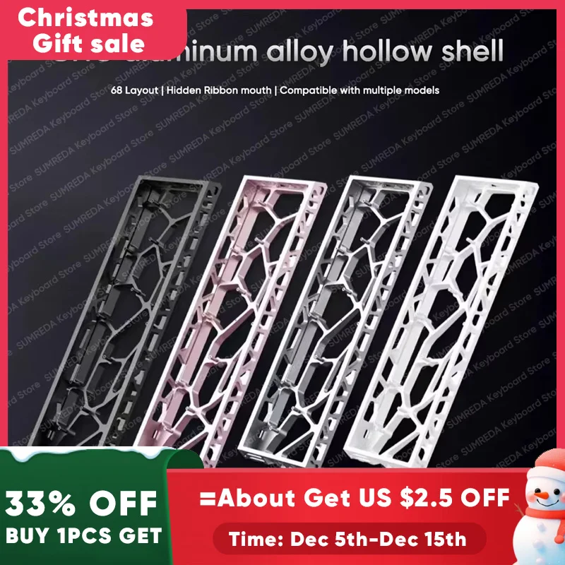 H68 Mad68 ATK68 V2 Hollow Aluminum Keyboard Case Shell 68% Keys Layouts For Mad 68he Fire68 Mchose ACE68 KZZIG68SE G65 Keyboard