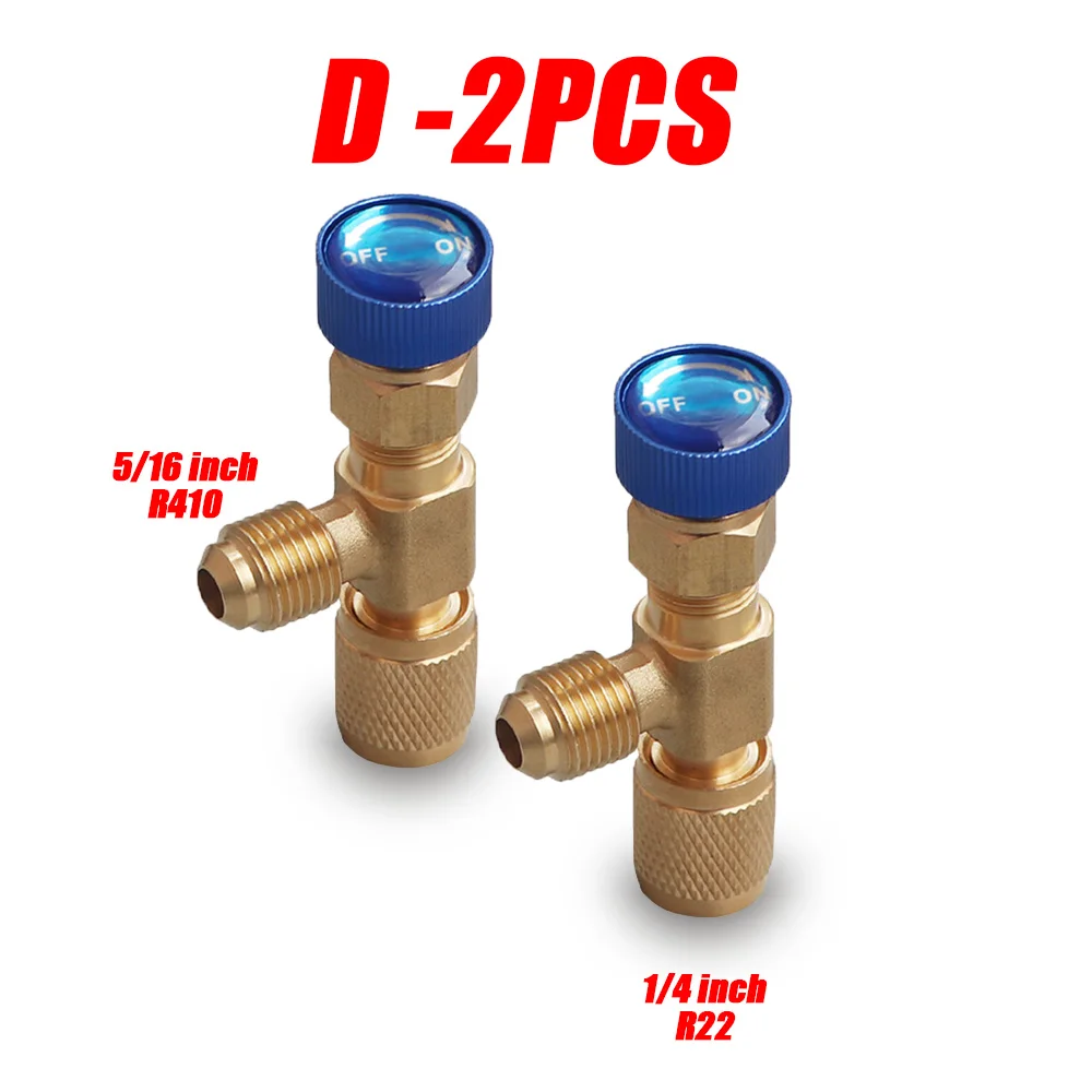 2/4/8PCS Flüssigkeit Sicherheitsventil R410A R22 Klimaanlage Kältemittel Werkzeug 1/4 "Sicherheitsadapter Klimaanlage Reparatur