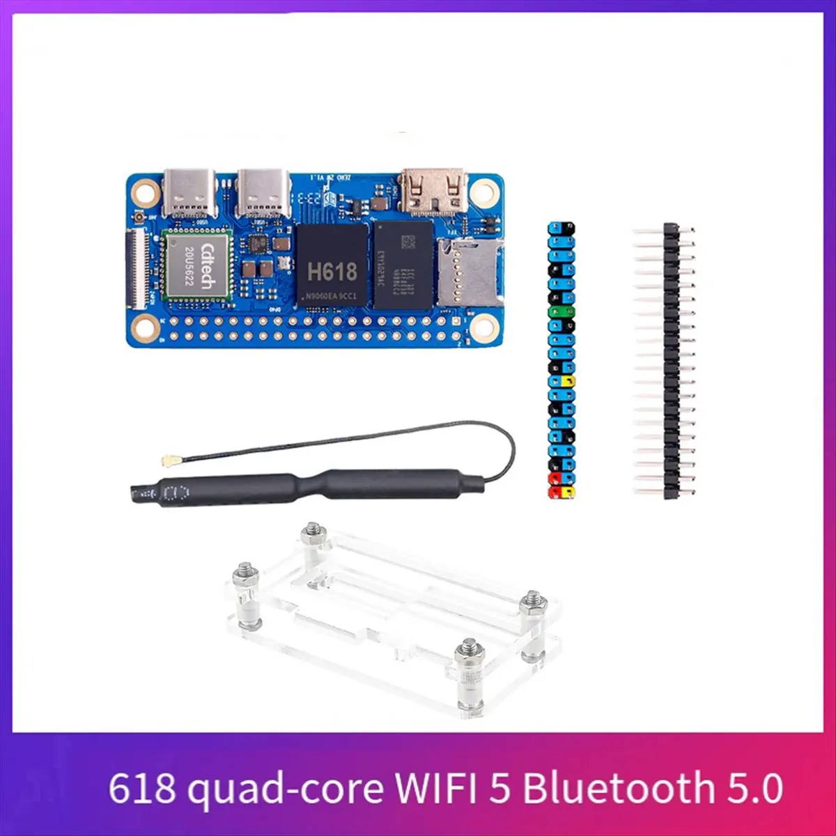 

(ABDH) Для платы разработки Orange Pi Zero 2W, 4 ГБ ОЗУ + корпус, DDR4, мини-ПК, Allwinner H618, WiFi5, Bluetooth5.0, поддержка 4K 60FPS