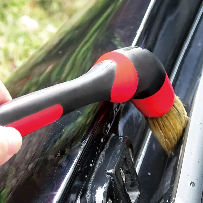 Cepillo de lavado de coches, pasta lubricante para neumáticos, cepillos de cabeza redonda, salida de aire de rueda de coche, ventilación, detalle de