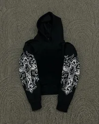 Retro street fashion men clothing hoodie 2025 new cross print design oversized sweatshirt Gothic hip hop casual loose pullover