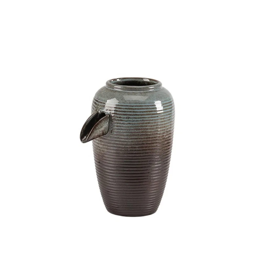 

Top Opening Circulating Water Clay Pot Decorative Lightweight Circulating Waterfall Jar Multi-functtional Easy To Clean