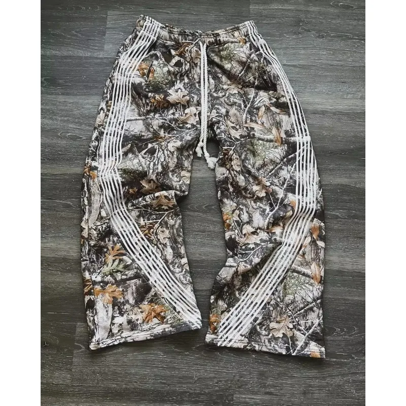 New Autumn Winter Y2K High End Casual Pants Vintage Camouflage Loose Straight Leg Gothic Harajuku Unisex Drawstring Sweatpants