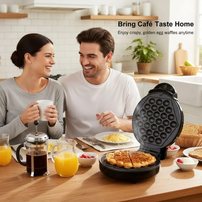 1000W Egg Waffle Maker 30 Holes Electric Anti Stick Griddle With Ready Light US Plug