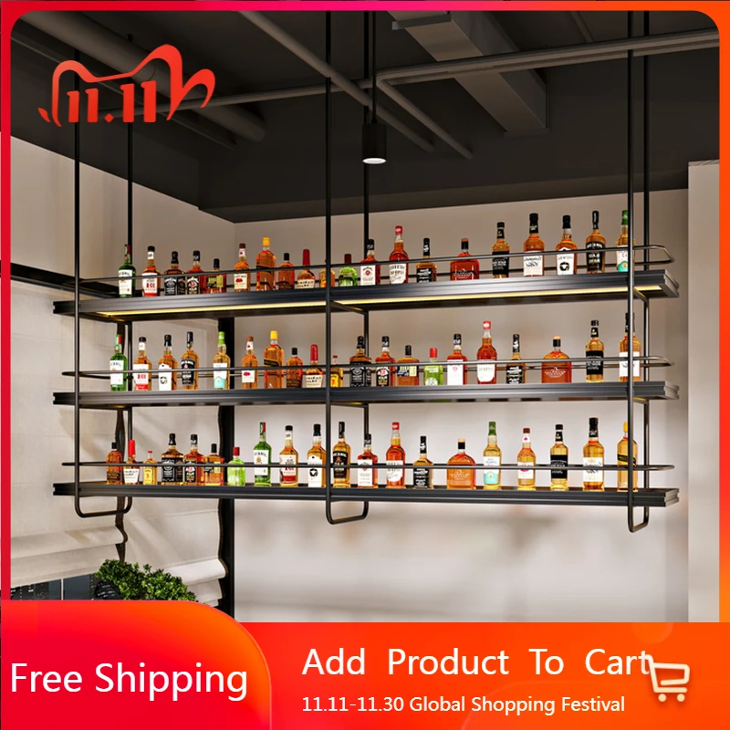 

European Minimalist Wine Cabinet Aesthetic Design Simple Wine Cabinet Standing Modern Outside Rustic Metal Estante Furniture