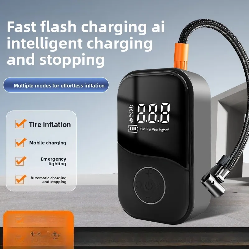 

Car Air Pump Wireless Dual Power Digital Display Air Pump Tire Air Pump Portable Intelligent Electric