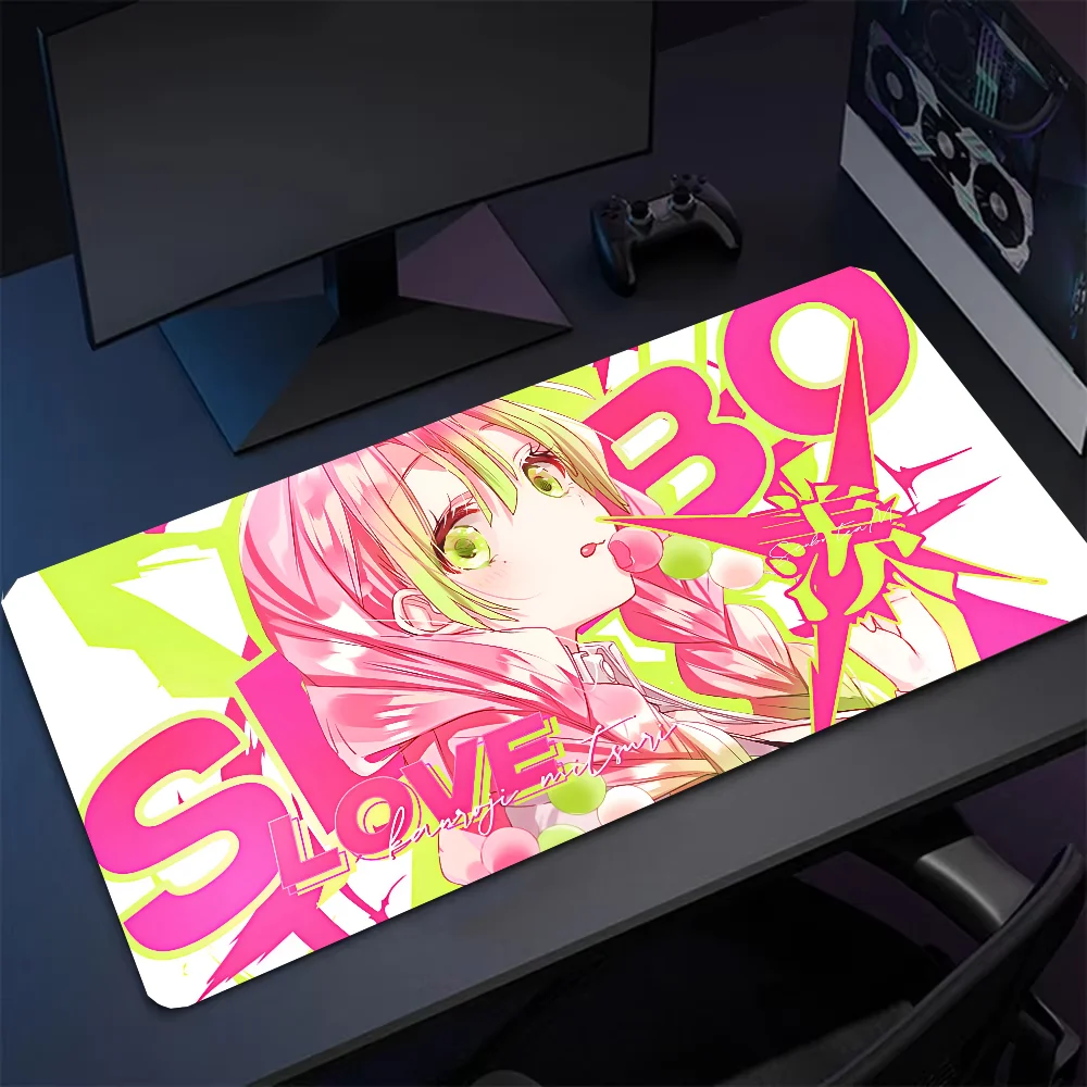 

Pink Sakura Japan Anime Demon Slayer Mousepad Anime Girl Kanroji Mitsuri Mousepad Mouse Mat Desk Mat With Pad Gaming Accessorie