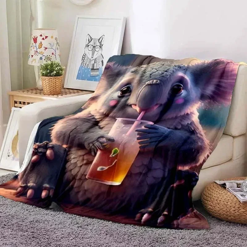 Koala Pattern Printed Blanket Leisure Sofa Blanket Home Sheet Sofa Office Air Conditioning Soft Leisure Travel CustomizableThrow image 5