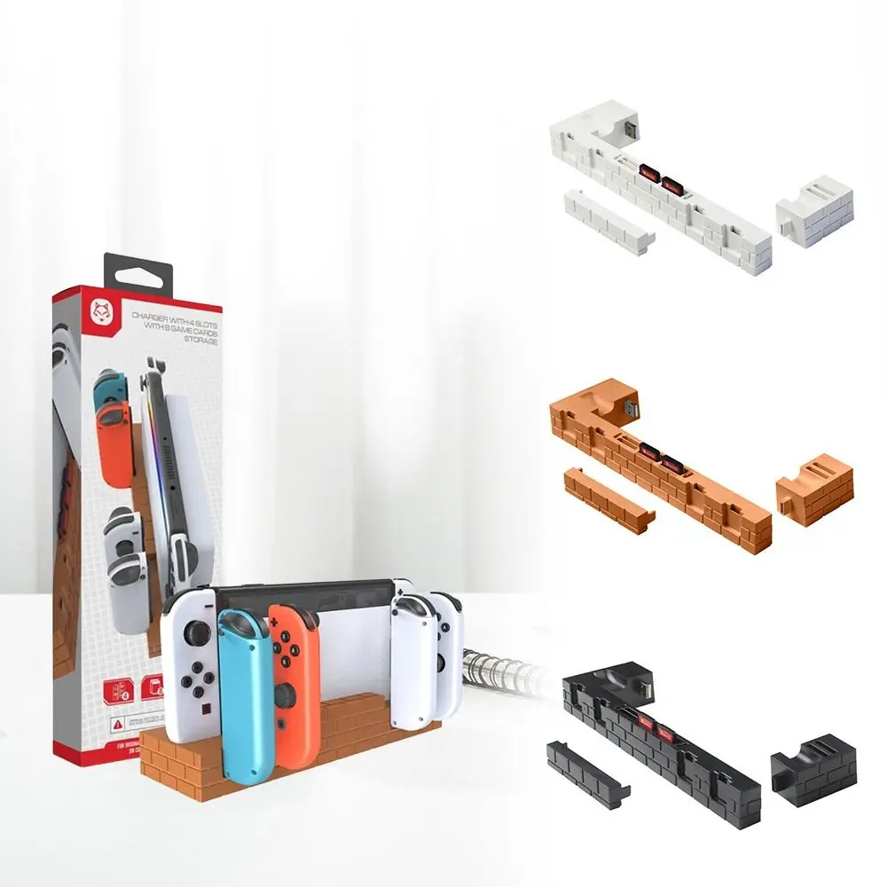 Portable 5V Joycon Charging Stand Anti-slip USB 2.0 Controller Charger 4 Slots Charging Dock for Nintendo Switch/Joycon