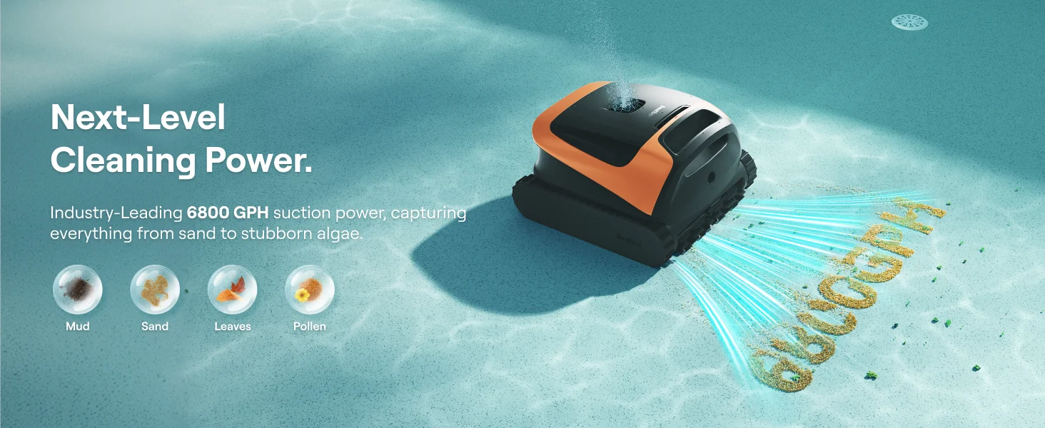 Beatbot Sora 30 Kabelloser Roboter-Poolreiniger, 6800GPH 4-in-1 Staubsauger mit Reinigung der Sonnenliege, einfache Auftriebsreinigung, 5L Behälter – Detail 1