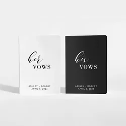 Personalized Romantic Wedding Vow Books Set of 2 Custom Classic Vow Books With Name Bride And Groom Decoration of Love