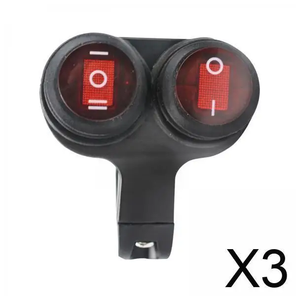 

Переключатель на руле из алюминиевого сплава с двойным управлением, 22 мм, всепогодный красный индикатор для 12 В, противотуманные фары для мотоцикла, скутера