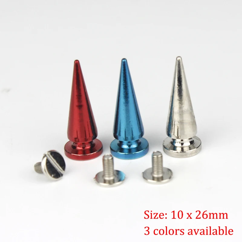 5pcs Metal Screwback Cone Studs Bullet Spike Long Punk Rivets for Leather Craft Bag Garment Stage costume Shoes DIY Decor