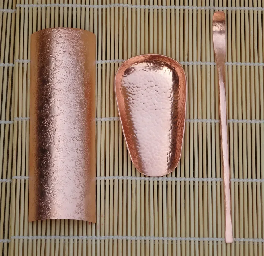 Tea Ceremony Utensils Accessories Pure Copper Handmade Tea Spoon Teaspoon Tea Skip Lotus