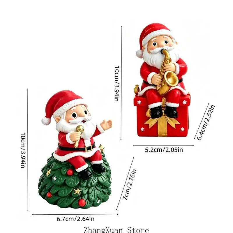 Weihnachtsmann-Weihnachtsfigur-Akzent für Schreibtischregal und Flurdisplay 3XUF – Detail 6