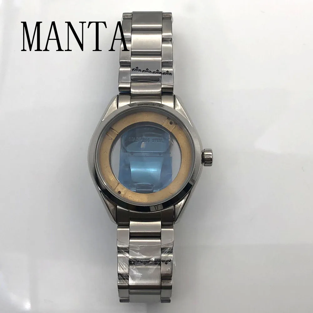 

MANTA 41mm Silver Case Sapphire Glass Fit NH35/NH36 Miyota8205/8215/821A Mingzhu2813/3804 ETA2836 Movement Watch Parts