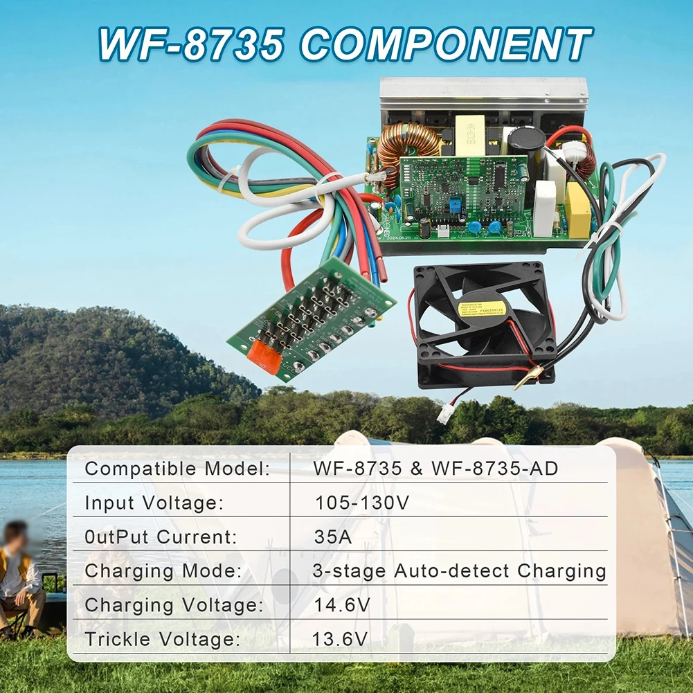 35A RV Power Converter WF-8735 Replacement Assembly Compatible with WF 8735 AD WF 8735 P for 14.6V Bulk Charge