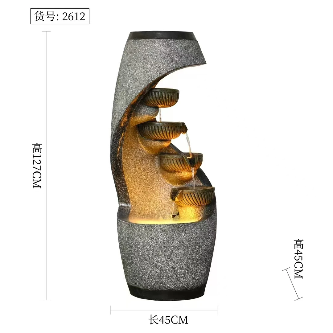 Modern Indoor Water Fountain Resin Cascade Waterfall Feature Stylish Artificial Wall Decor for Living Room Home Decorations