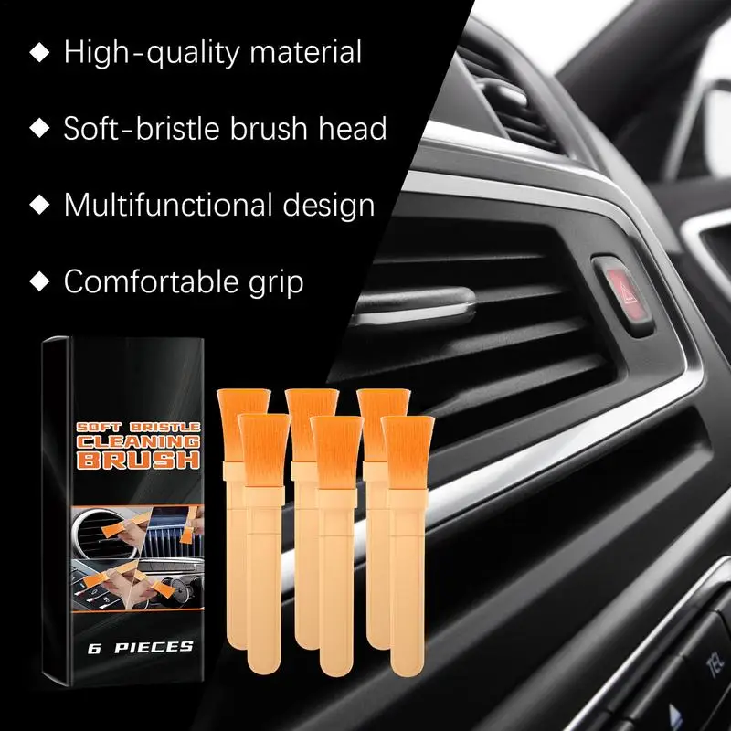 

Car Brush Interior Car Detailing Brush Cleaning Brush 6X Soft Bristles Car Detail Brushes Car Dusting Brush Car Cleaning