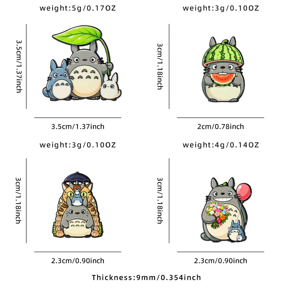 4 Stück Anime-Cartoon-Waldkreatur Niedliche Katze Emaille-Pin-Abzeichen für Rucksäcke Kawaii Tier-Anstecknadel Geschenk für Fans und Sammler – Detail 1