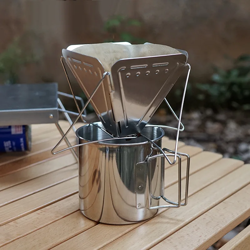 

Portable Stainless Steel Foldable Coffee Drip Stand Outdoor Camping Filter Holder