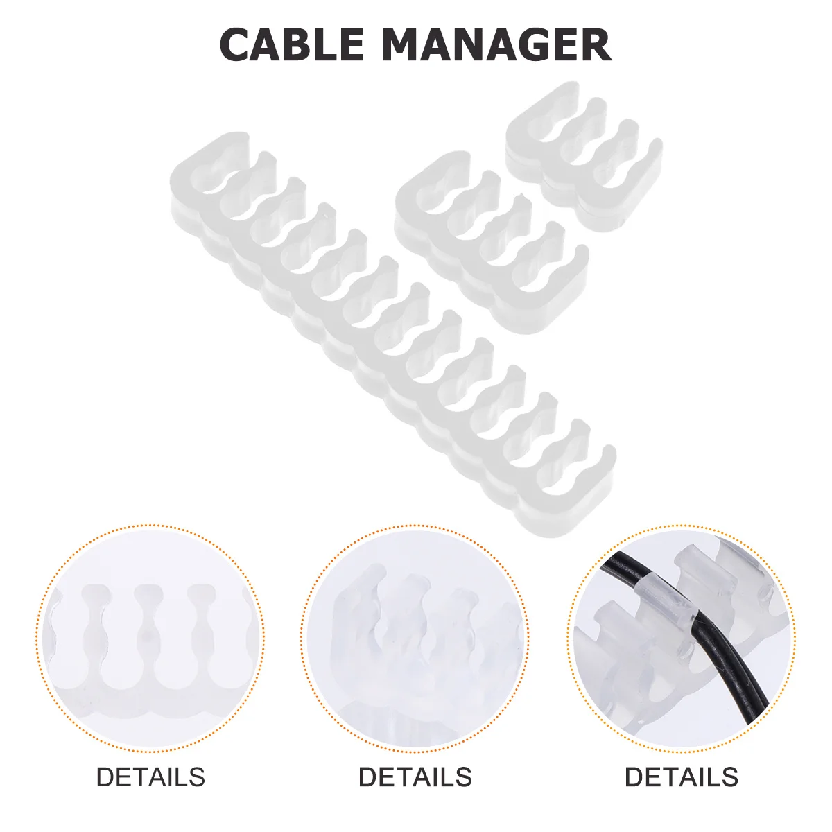 

24Pcs for 24Pin 8Pin 6Pin Motherboard and GPU Power Cables Organizer Snap-in Sturdy Rounded Edges Prevent Damage