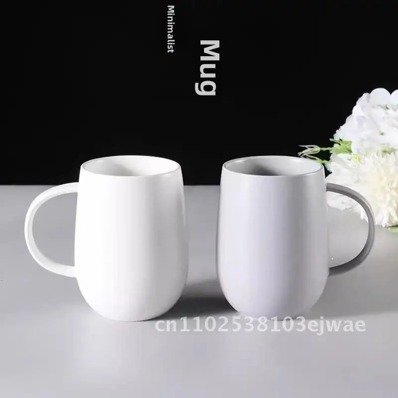

Bulk All-Season Ceramic Mug Hotel Water Tea Gargle Cup Modern Minimalist Design Frosted White/Gray Universal 301-400ml