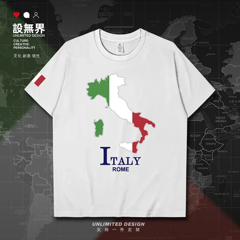 Italy Italia Italian map Mens T shirt for men shirts fashion short-sleeved casual white streetwear summer clothes