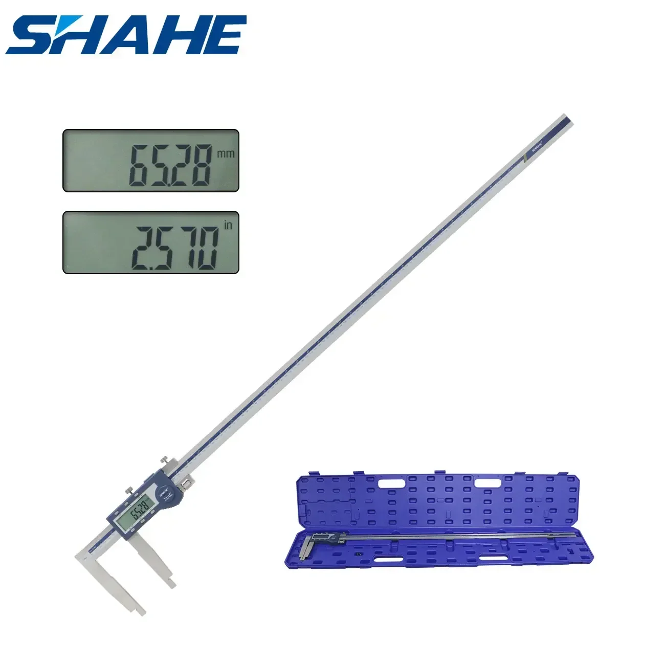 Shahe 401000 mm Régua de Paquímetro Digital Eletrônico Resistente Mandíbula Longa Paquímetro Digital de Aço Inoxidável 1000 mm