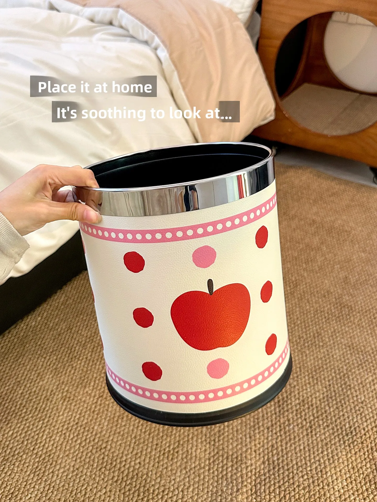 

Большая вместительная мусорная корзина для дома, спальни, гостиной, с высоким эстетическим качеством, инструмент для уборки с кольцевым креплением